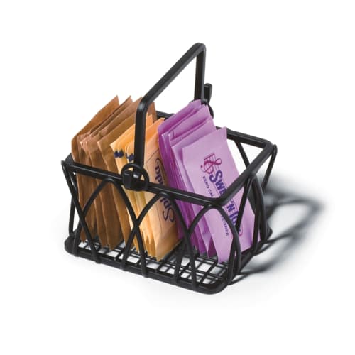 Twist Metal Sugar/Sweetener Packet Basket, Black